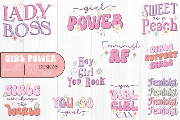 Girl Power Quote SVG Design Bundle Retro Review